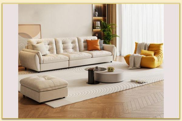 Hình ảnh Bài trí ghế sofa văng nỉ dài trong phòng khách Softop-1605