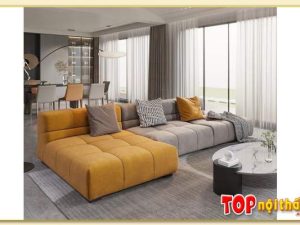 Hình ảnh Ghế sofa phòng khách đẹp kiểu dáng góc bọc nỉ SofTop-0611