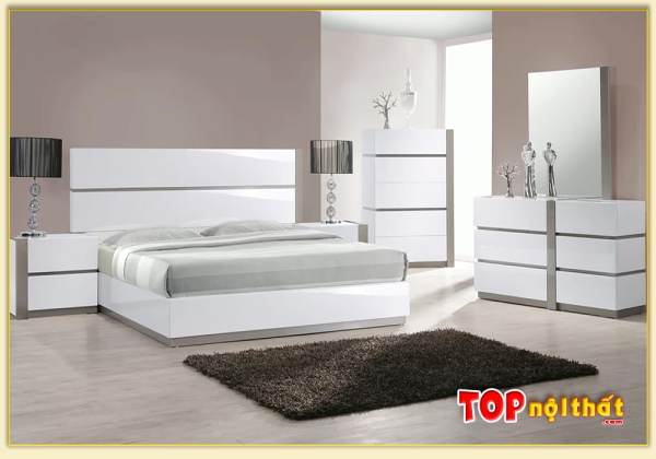 Hình ảnh Giường ngủ đẹp màu trắng cho chung cư GNTop-0358