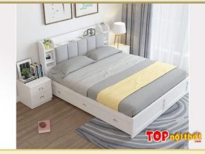 Hình ảnh Giường ngủ đẹp màu trắng gỗ công nghiệp GNTop-0275