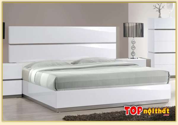 Hình ảnh Giường ngủ đẹp màu trắng gỗ công nghiệp GNTop-0358