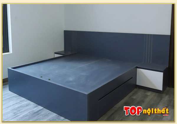 Hình ảnh Giường ngủ đẹp màu xanh than sang trọng GNTop-0184