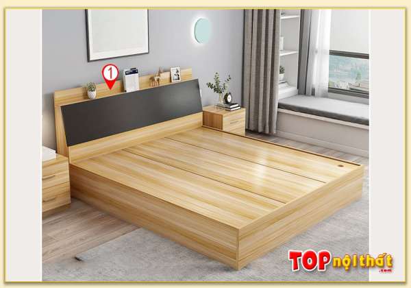 Hình ảnh Giường ngủ đơn giản gỗ công nghiệp phủ veneer sồi GNTop-0055
