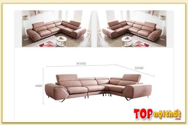 Hình ảnh Kích thước ghế sofa góc chữ L SofTop-0886