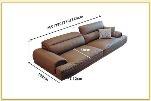 Hình ảnh Kích thước mẫu sofa văng da 2 chỗ ngồi Softop-1692