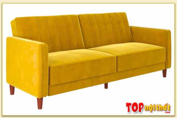 Hình ảnh Mẫu sofa văng đẹp chất liệu nỉ màu vàng hiện đại SofTop-0111