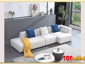 Hình ảnh Sofa phòng khách chữ L màu kem bọc vải SofTop-0606