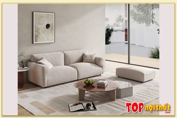 Hình ảnh Sofa văng nỉ đẹp 2 chỗ kê phòng khách hiện đại SofTop-0691