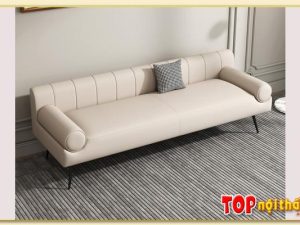 Hình ảnh Bài trí sofa văng da lưng thấp trong phòng khách Softop-1550