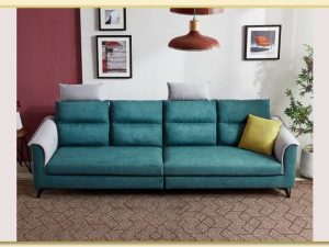 Hình ảnh Ghế sofa văng nỉ dáng dài màu xanh hiện đại Softop-1815