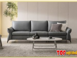 Hình ảnh Mẫu sofa văng da đẹp 3 chỗ chụp chính diện SofTop-0925