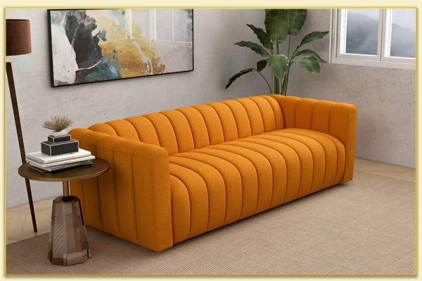 Hình ảnh Sofa văng đẹp màu cam thiết kế chân thấp Softop-1378