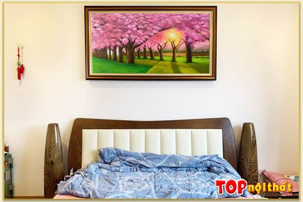 Tranh hoa anh đào sơn dầu đẹp treo phòng ngủ TraSdTop-0660