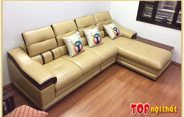 Hình ảnh Bộ sofa da đẹp sang trọng kiểu dáng góc chữ L SofTop-0179