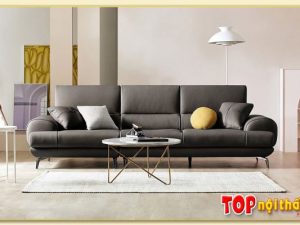 Hình ảnh Sofa văng chất liệu da màu đen SofTop-0641