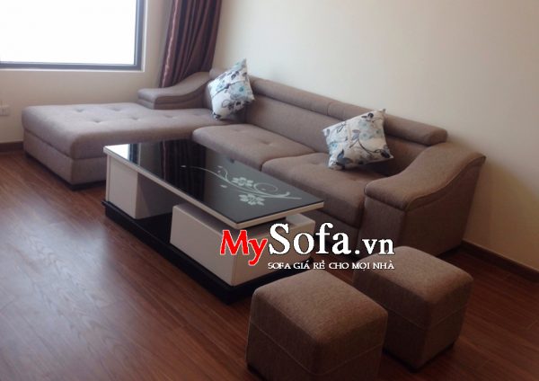 Sofa phòng khách kiểu góc chất liệu nỉ vải