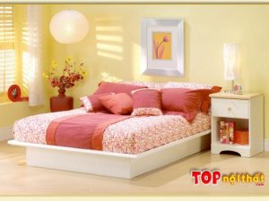 Hình ảnh Giường ngủ đơn giản cho chung cư gỗ công nghiệp GNTop-0352