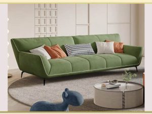 Hình ảnh Ghế sofa văng vải nỉ màu xanh độc đáo Softop-1721