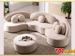 Hình ảnh Sofa văng bọc nỉ vải thiết kế theo bộ 3 món SofTop-0693