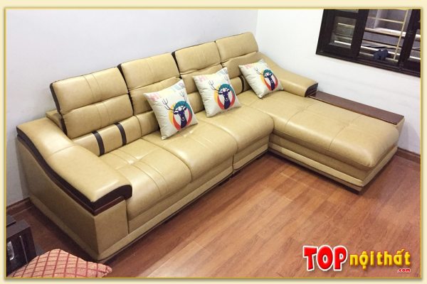 Hình ảnh Bộ sofa da đẹp sang trọng kiểu dáng góc chữ L SofTop-0179
